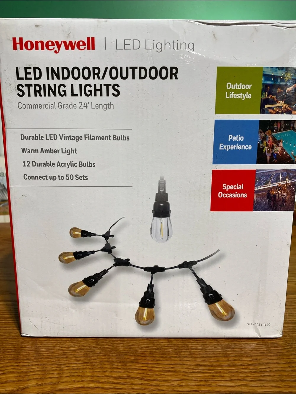 Honeywell Amber LED Indoor/Outdoor String Lights - Warm Amber